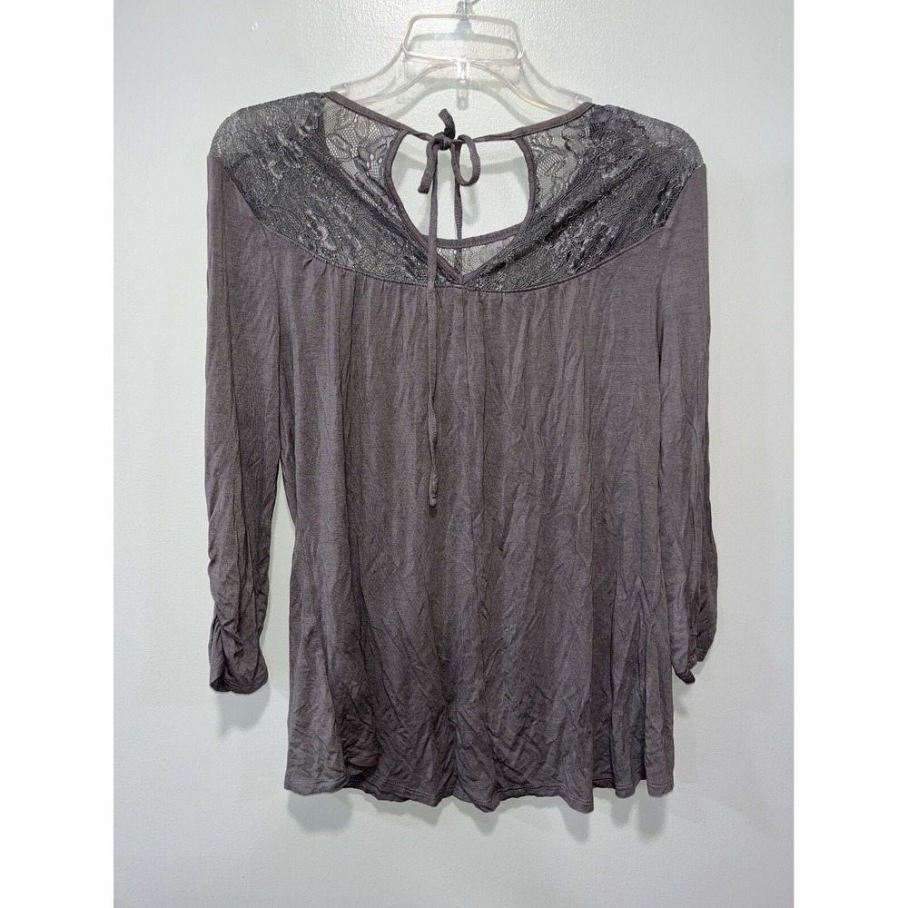 Maurices Women's Lace Yoke Top With Tie Back, Medium